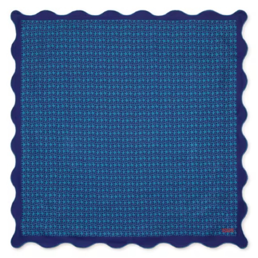 TOUS Mini Daisy DARK BLUE square scarf 💙